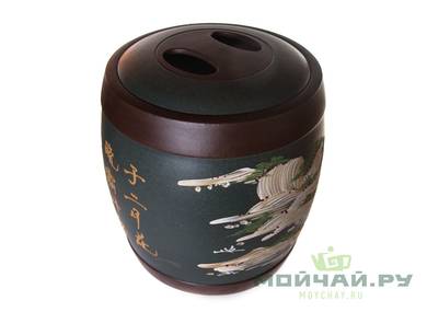 Чайница сосуд для хранения чая # 25983 исинская глина ручная роспись