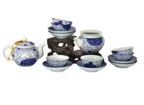 Набор посуды для чайной церемонии # 32497  фарфор : чайник 170 мл гундаобэй 170 мл 6 пиал с подставками по 40 мл